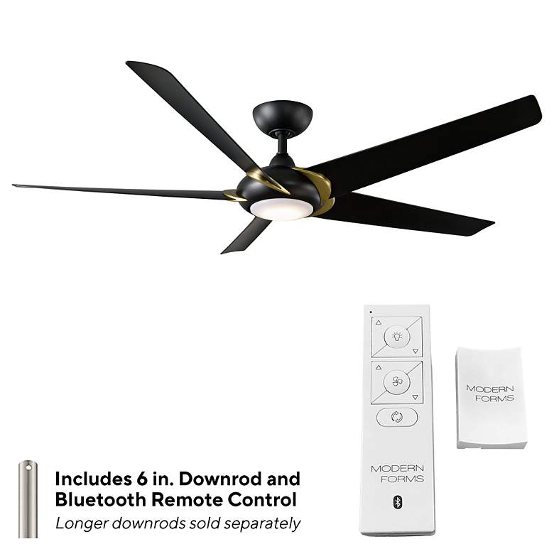 Image 6 52" Patricia-5 Polished Chrome and Walnut LED Ceiling Fan more views