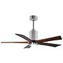 1_52" Patricia-5 Polished Chrome and Walnut LED Ceiling Fan