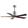 2_52" Patricia-5 Polished Chrome and Walnut LED Ceiling Fan more views