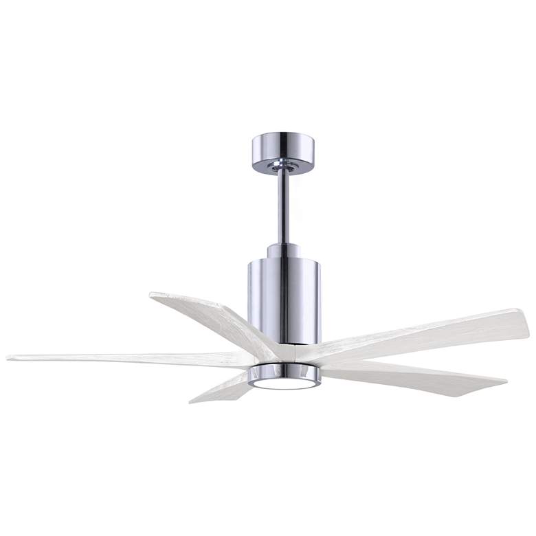 Image 1 52" Patricia-5 Polished Chrome and White LED Ceiling Fan