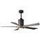 52" Patricia-5 Textured Bronze and Barn Wood LED Ceiling Fan
