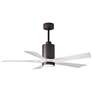 52" Patricia-5 Textured Bronze and White LED Ceiling Fan