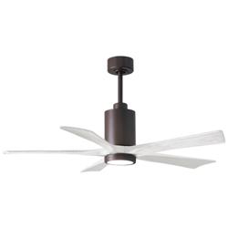 52" Patricia-5 Textured Bronze and White LED Ceiling Fan
