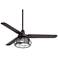 52" Plaza DC Bronze Clear Seedy Glass LED Ceiling Fan with Remote