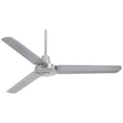 52&quot; Plaza DC Brushed Nickel Damp Rated Ceiling Fan with Remote