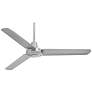 52" Plaza DC Brushed Nickel Damp Rated Ceiling Fan with Remote