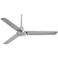 52" Plaza DC Brushed Nickel Damp Rated Ceiling Fan with Remote