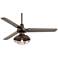 52" Plaza DC Franklin Park Bronze Damp LED Ceiling Fan with Remote