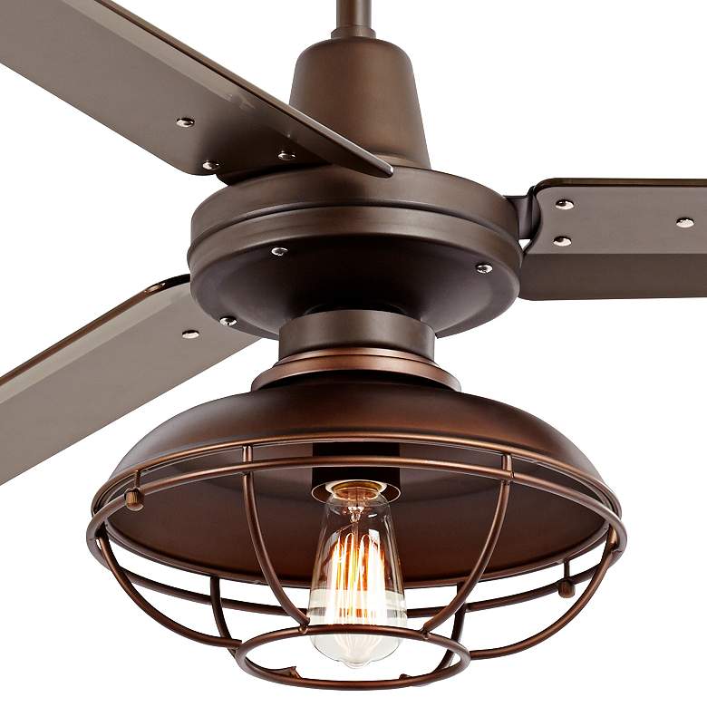 Image 3 52 inch Plaza DC Franklin Park Bronze Damp LED Ceiling Fan with Remote more views