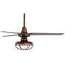 52" Plaza DC Franklin Park Bronze Damp LED Ceiling Fan with Remote