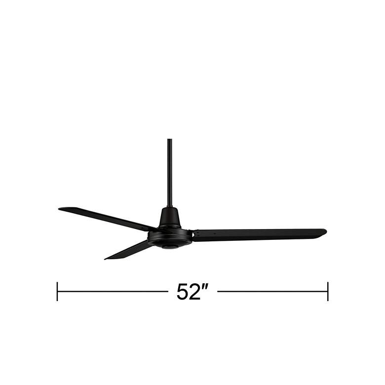Image 7 52 inch Plaza DC Matte Black Finish Damp Rated Ceiling Fan with Remote more views