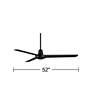 52" Plaza DC Matte Black Finish Damp Rated Ceiling Fan with Remote