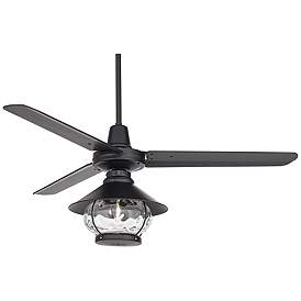 Image2 of 52" Plaza DC Matte Black Finish Damp Rated LED Ceiling Fan