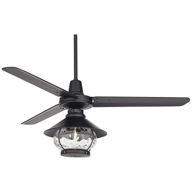 Image 2 52" Plaza DC Matte Black Finish Damp Rated LED Ceiling Fan