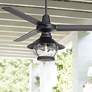 52" Plaza DC Matte Black Finish Damp Rated LED Ceiling Fan