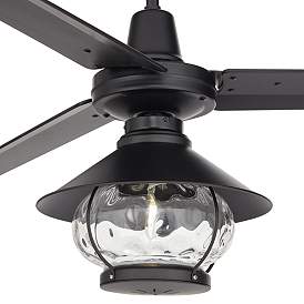 Image3 of 52" Plaza DC Matte Black Finish Damp Rated LED Ceiling Fan more views
