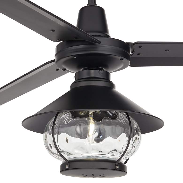 Image 3 52" Plaza DC Matte Black Finish Damp Rated LED Ceiling Fan more views
