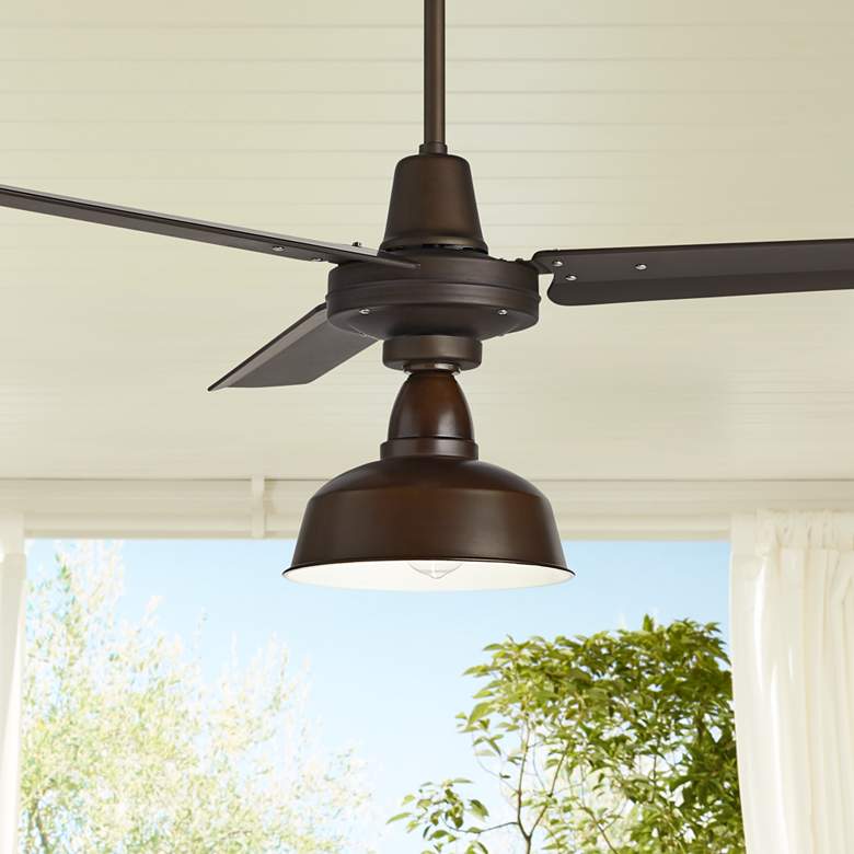 Image 1 52 inch Plaza DC Oil-Rubbed Bronze Damp LED Ceiling Fan