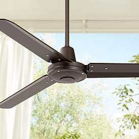 Image1 of 52" Plaza DC Oil-Rubbed Bronze Damp Rated Ceiling Fan with Remote
