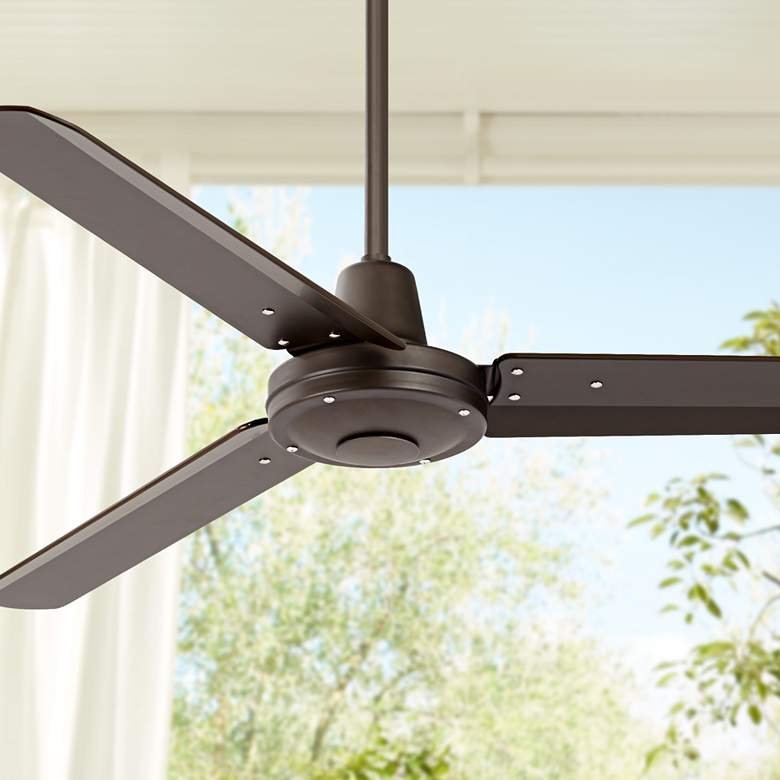 Image 1 52 inch Plaza DC Oil-Rubbed Bronze Damp Rated Ceiling Fan with Remote