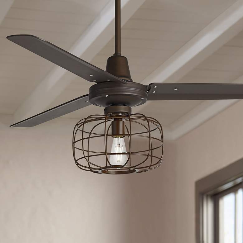 Image 1 52 inch Plaza DC Oil-Rubbed Bronze LED Ceiling Fan with Remote