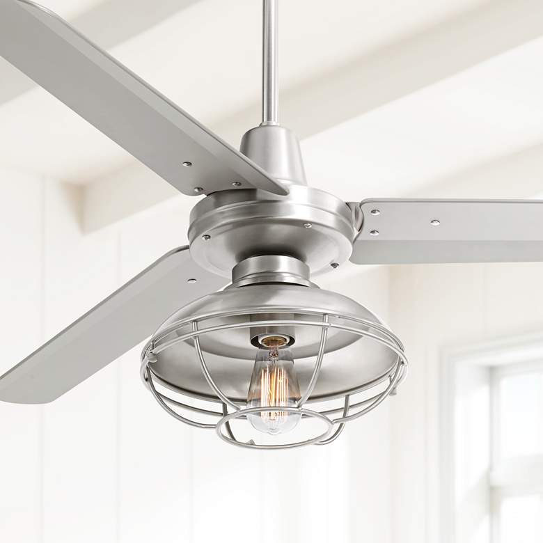 Image 1 52 inch Plaza Franklin Park Brushed Nickel Damp Ceiling Fan