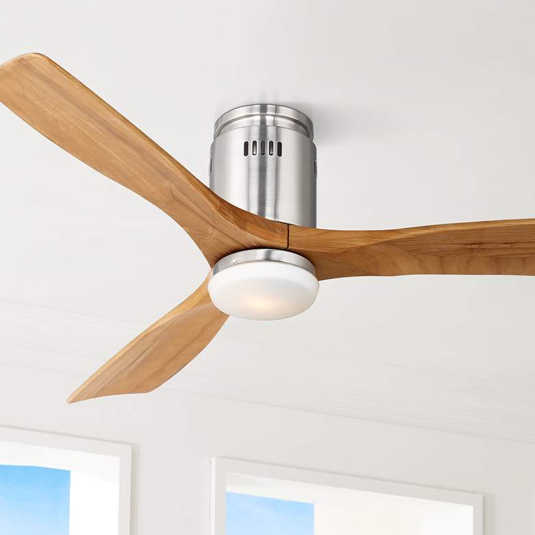 Image 1 52" Possini Euro Design Admiralty Brushed Nickel Ceiling Fan