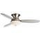 52" Possini Euro Encore Nickel Hugger LED Ceiling Fan with Remote