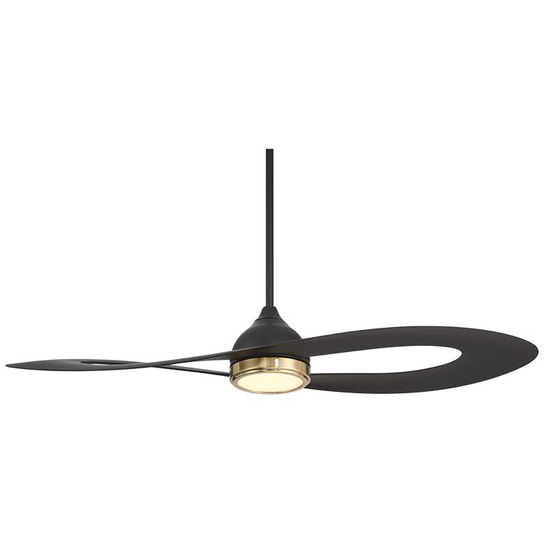 Image 2 52" Possini Euro Obi Matte Black CCT LED Damp Ceiling Fan with Remote