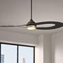 2_52" Possini Euro Obi Matte Black CCT LED Damp Ceiling Fan with Remote