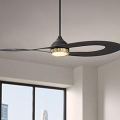52" Possini Euro Obi Matte Black LED Ceiling Fan
