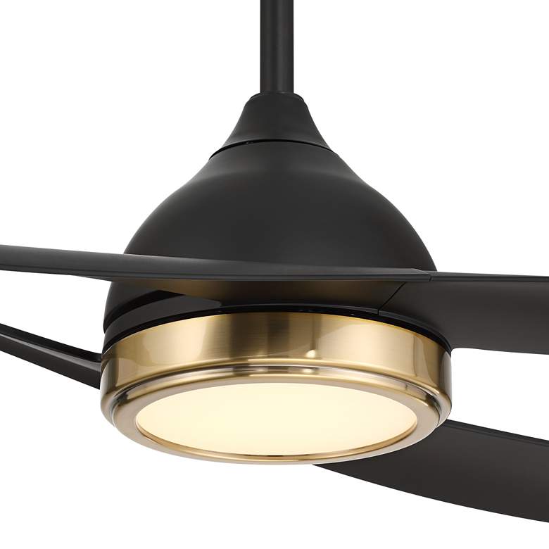Image 3 52" Possini Euro Obi Matte Black CCT LED Damp Ceiling Fan with Remote more views