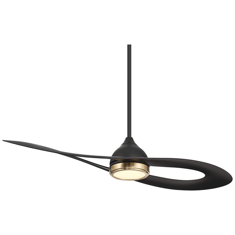 Image 6 52" Possini Euro Obi Matte Black CCT LED Damp Ceiling Fan with Remote more views