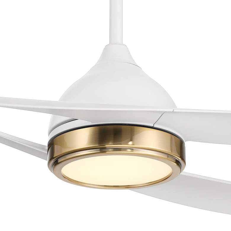 Image 4 52" Possini Euro Obi Matte White CCT LED Damp Ceiling Fan with Remote more views