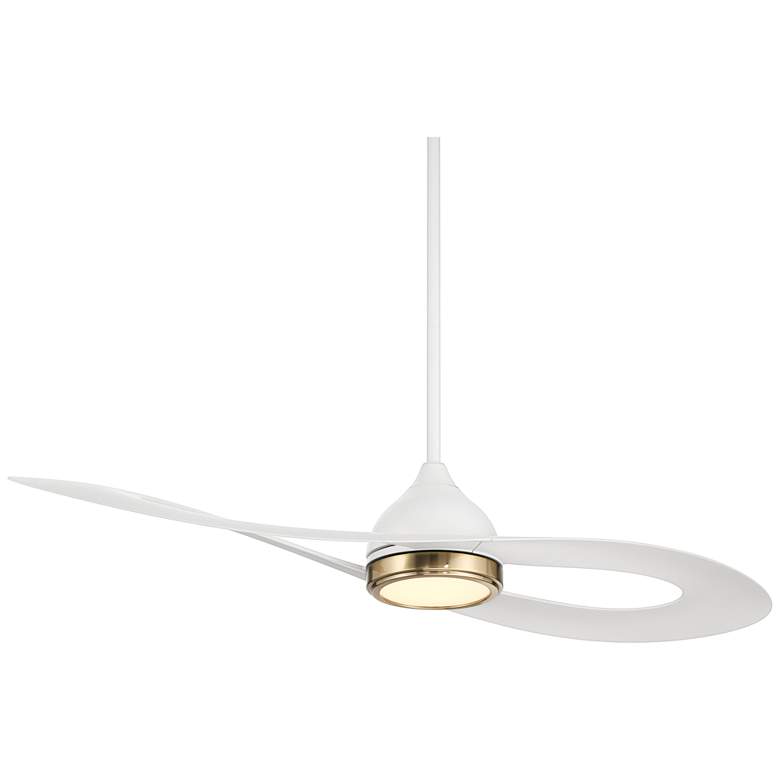 Image 6 52" Possini Euro Obi Matte White CCT LED Damp Ceiling Fan with Remote more views