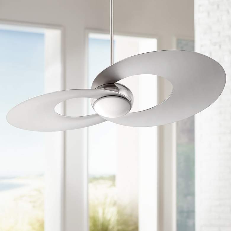 Image 1 52" Possini Innovation Brushed Nickel Modern LED Ceiling Fan