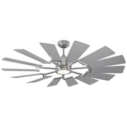 52&quot; Prairie II Brushed Steel LED Ceiling Fan with Remote