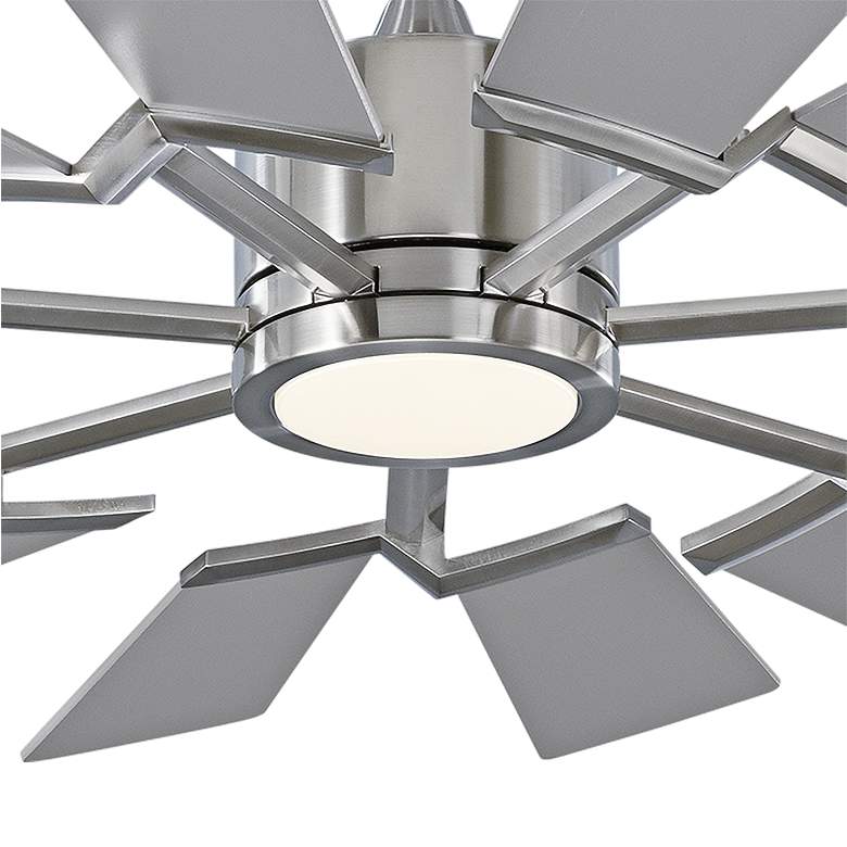 Image 3 52" Prairie II Brushed Steel LED Ceiling Fan with Remote more views