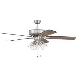 52&quot; Pro Plus Fan with 4 Light Kit with Clear Glass and Blades