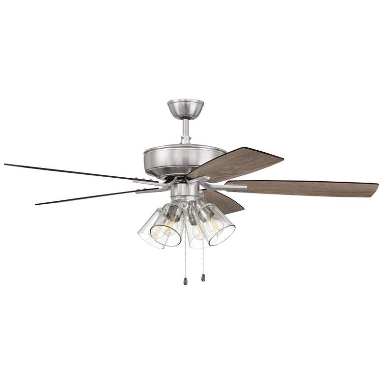 Image 1 52" Pro Plus Fan with 4 Light Kit with Clear Glass and Blades