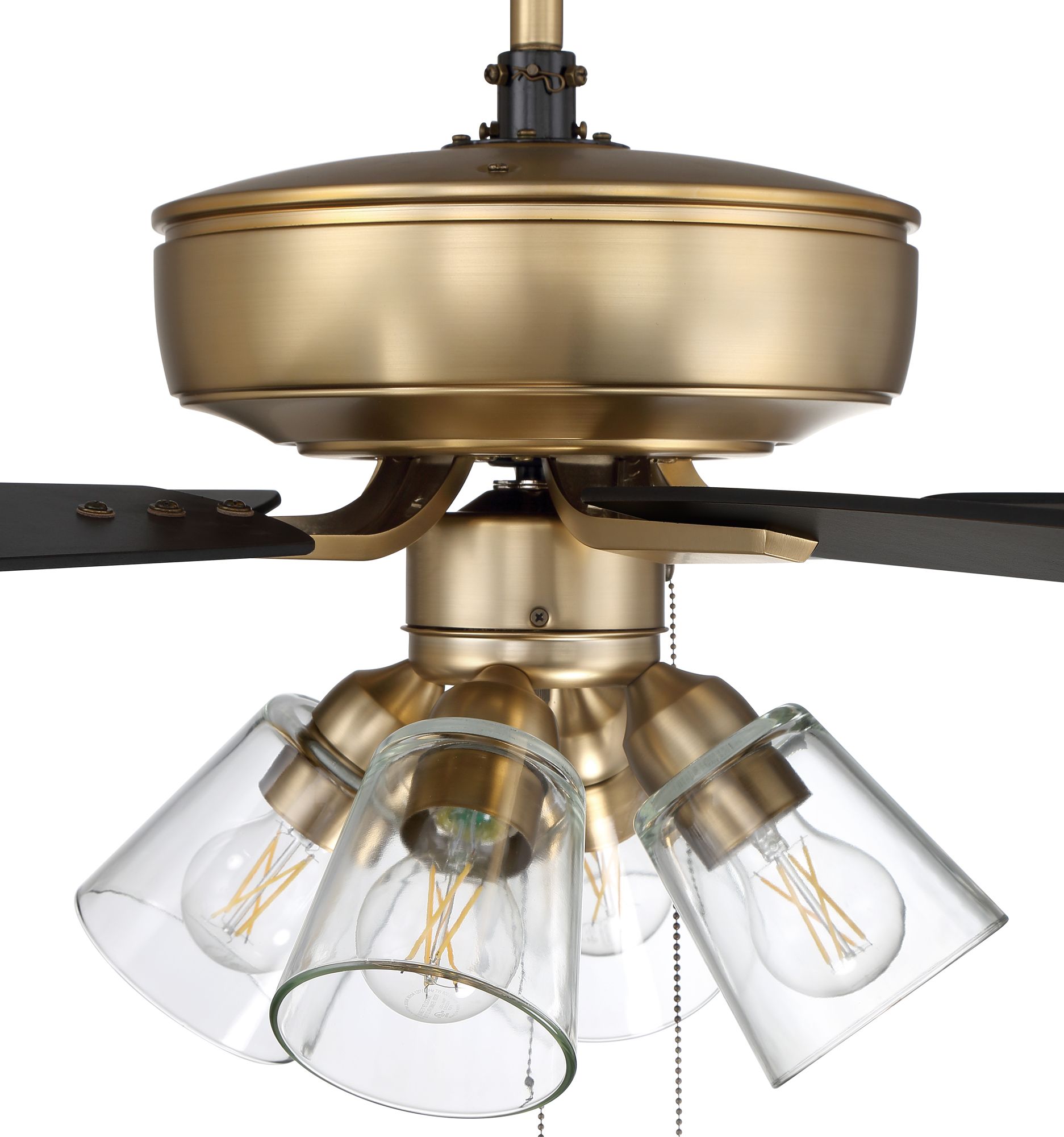 Image 4 52" Pro Plus Satin Brass and Black Walnut Ceiling Fan more views
