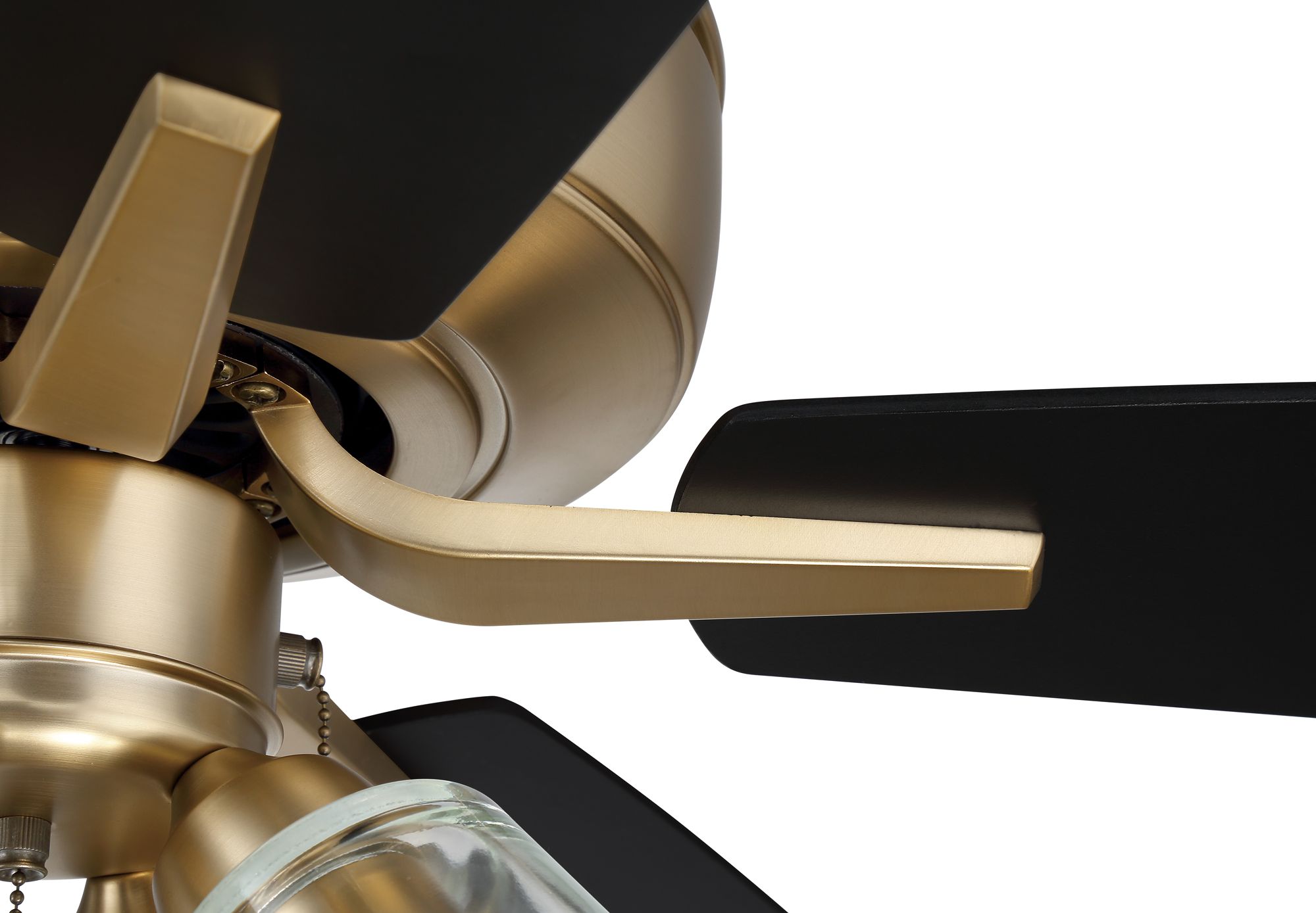 Image 5 52" Pro Plus Satin Brass and Black Walnut Ceiling Fan more views