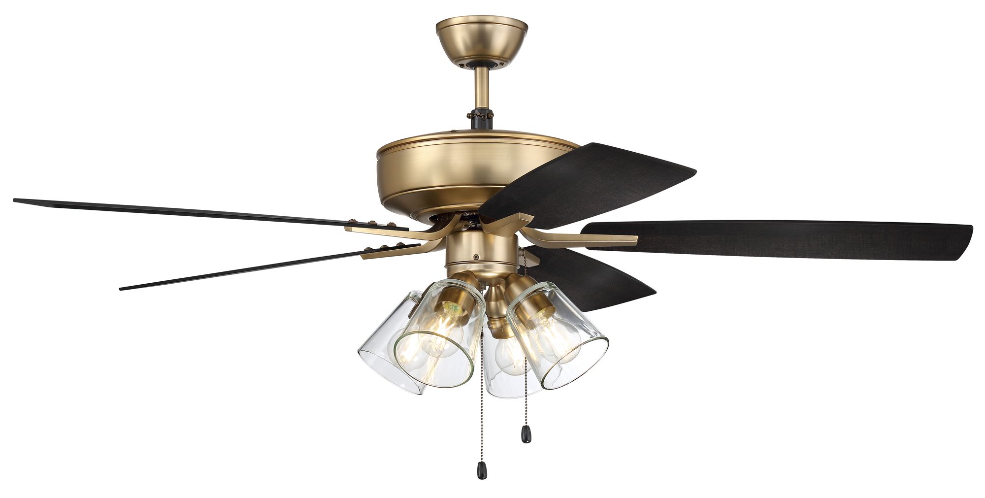 Image 7 52" Pro Plus Satin Brass and Black Walnut Ceiling Fan more views