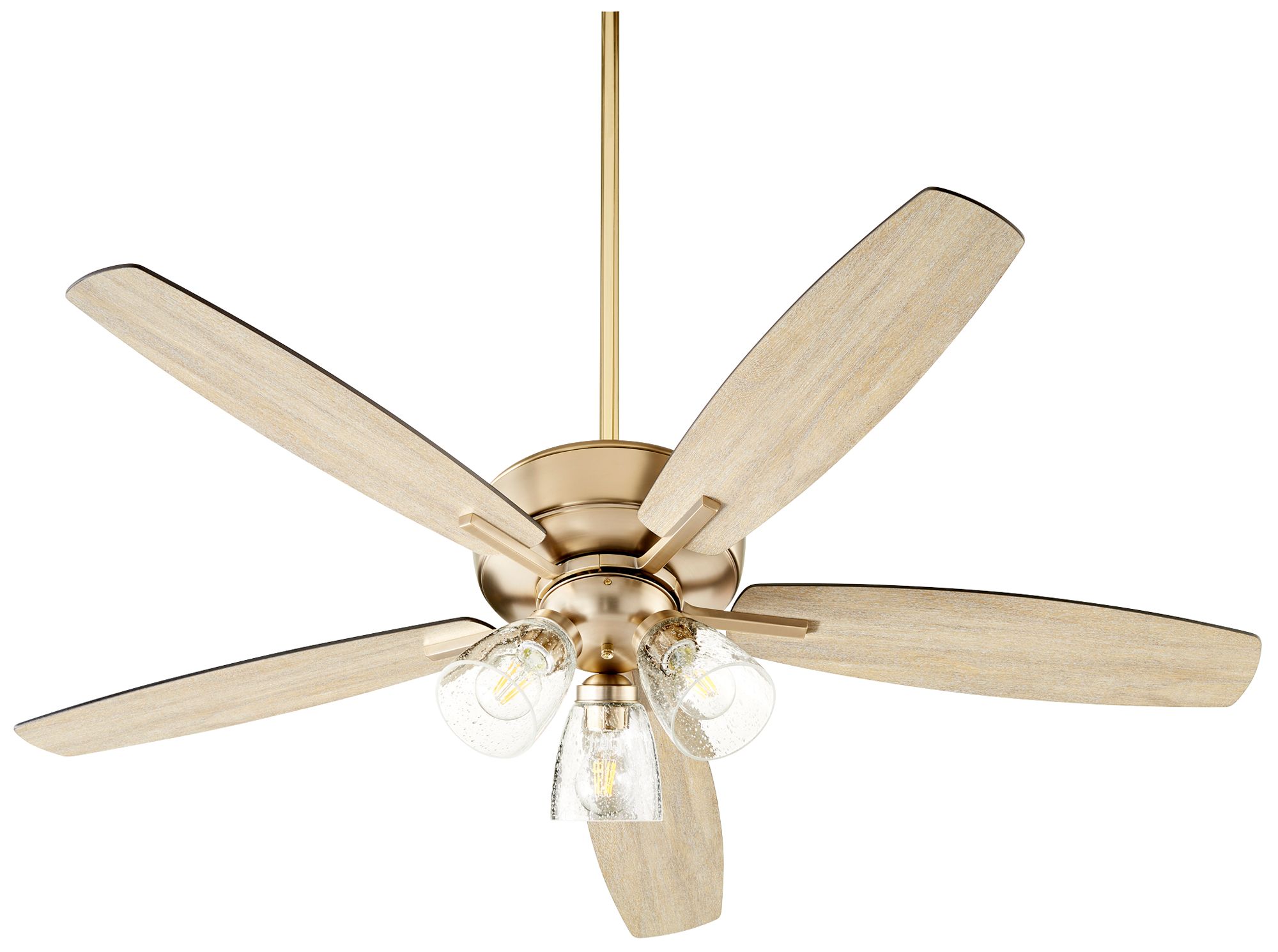 52" Quorum Breeze Aged Brass 3-Light LED Ceiling Fan