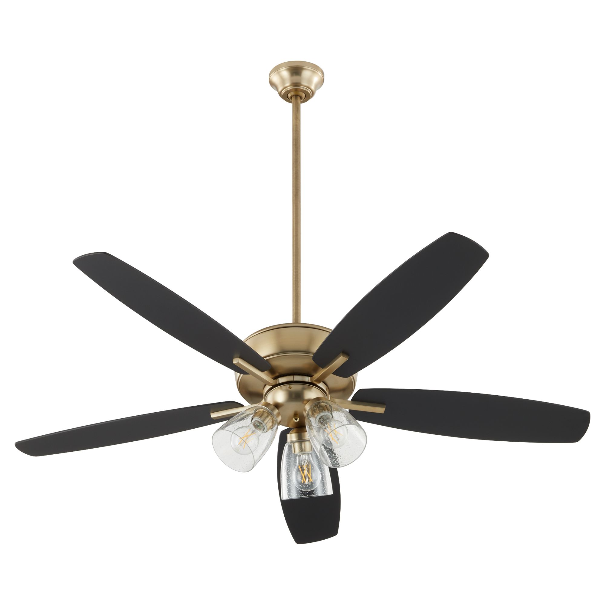 Image 2 52" Quorum Breeze Aged Brass 3-Light LED Ceiling Fan more views