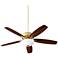 52" Quorum Breeze Bowl Aged Brass LED Ceiling Fan with Pull Chain