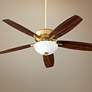 52" Quorum Breeze Bowl Aged Brass LED Ceiling Fan with Pull Chain