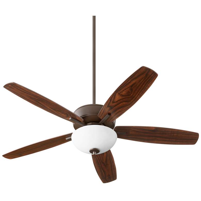 Image 2 52 inch Quorum Breeze Bowl Oiled Bronze LED Pull Chain Ceiling Fan