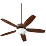 52" Quorum Breeze Bowl Oiled Bronze LED Pull Chain Ceiling Fan