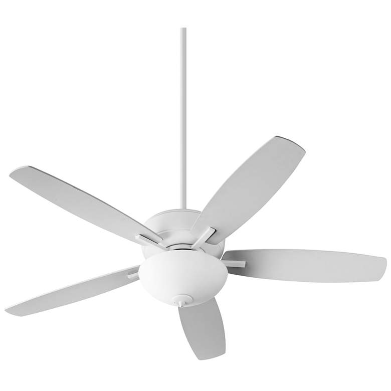 Image 2 52 inch Quorum Breeze Bowl Studio White LED Ceiling Fan with Pull Chain